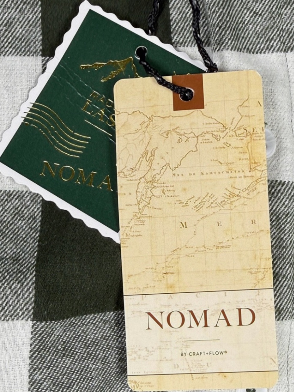 Nomad Mens Thermal Lined Flannel Shirt - NWT Medium White / Green - #48807-F8 - Picture 4 of 5